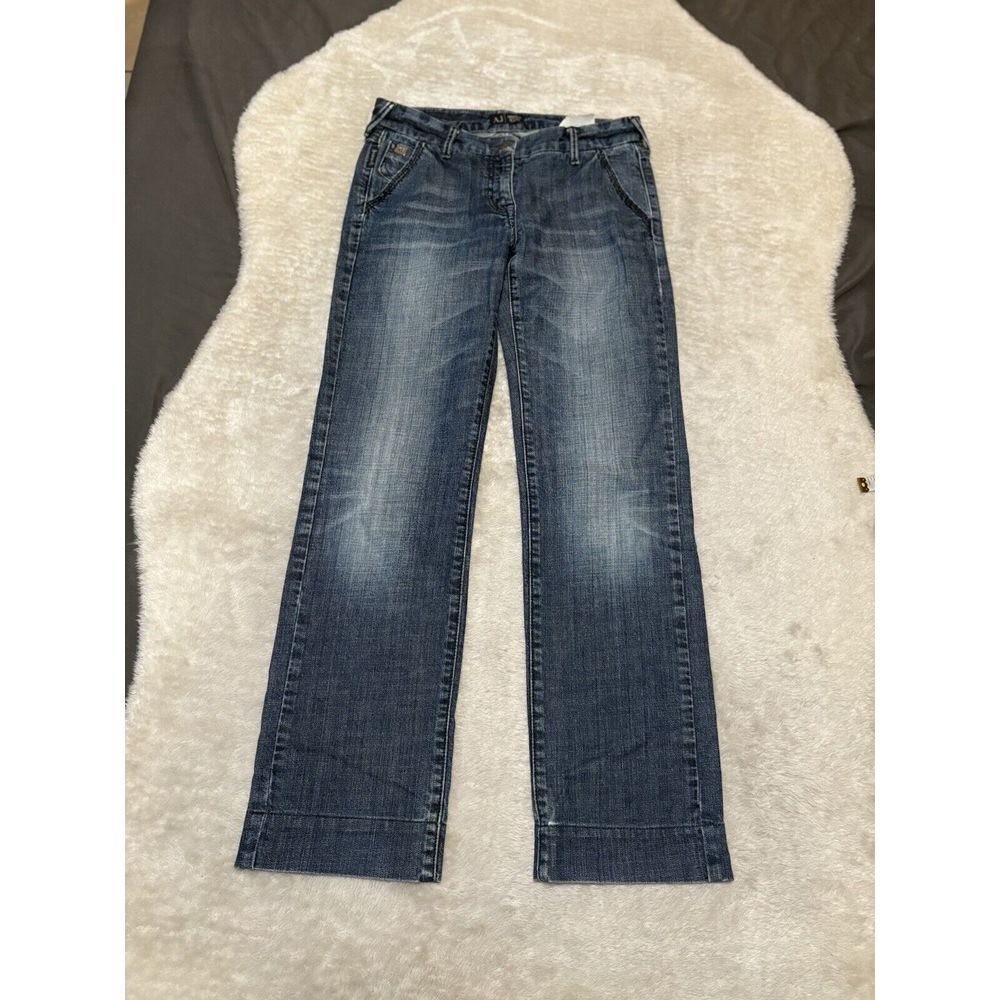 Armani Women's Blue Denim Straight Jeans Size 30x31 Indigo 009‎ Series
